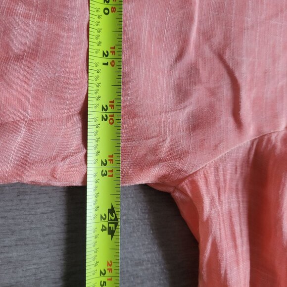 Cupio Womens Coral Button-Up Shirt 1X Lightweight Rayon Blend Long Sleeve Collar - Picture 6 of 7